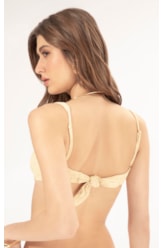Top Meia Taça Recort Comfort Crepe Shine Amarelo Manteiga
