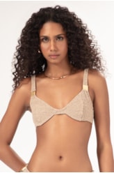 Top Meia Taça Recort Comfort Crepe Shine Marrom