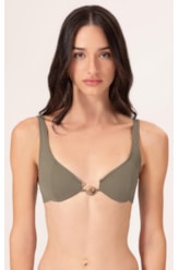 Top Meia Taça Recorte Comfort Air Sense Verde Militar