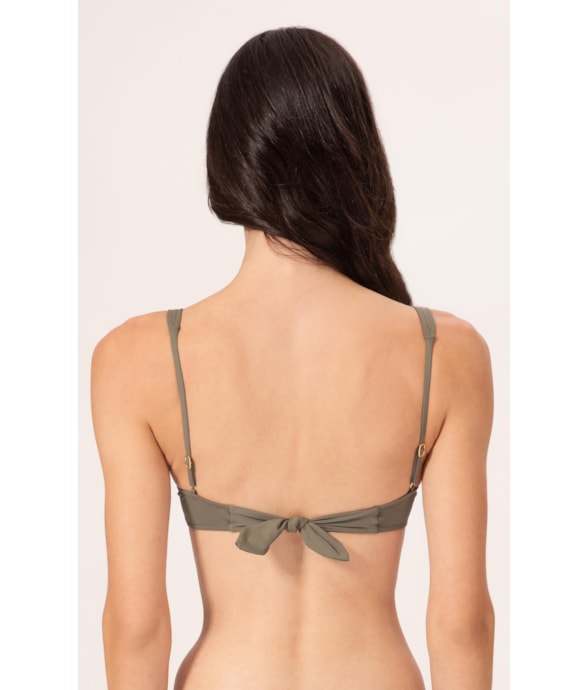 Top Meia Taça Recorte Comfort Air Sense Verde Militar