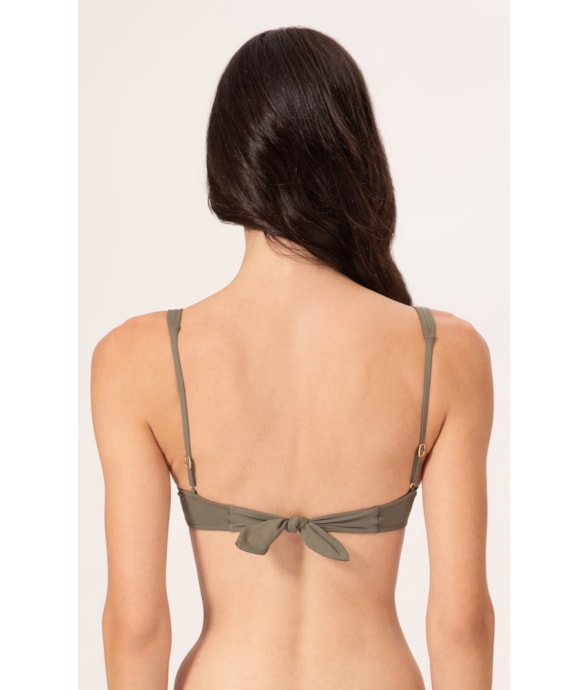 Top Meia Taça Recorte Comfort Air Sense Verde Militar