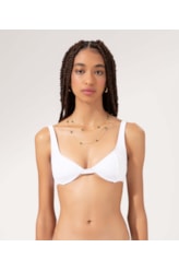 Top Meia Taça Recorte Comfort Dots Branco