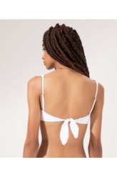 Top Meia Taça Recorte Comfort Dots Branco