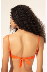 Top Meia Taça Recorte Comfort Dots Laranja