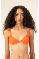 Top Meia Taça Recorte Comfort Dots Laranja