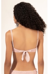 Top Meia Taça Recorte Comfort Mesh Lurex Rosê