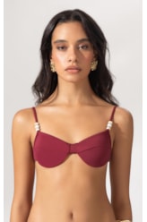 Top Meia Taça Reto Allure Bordeaux