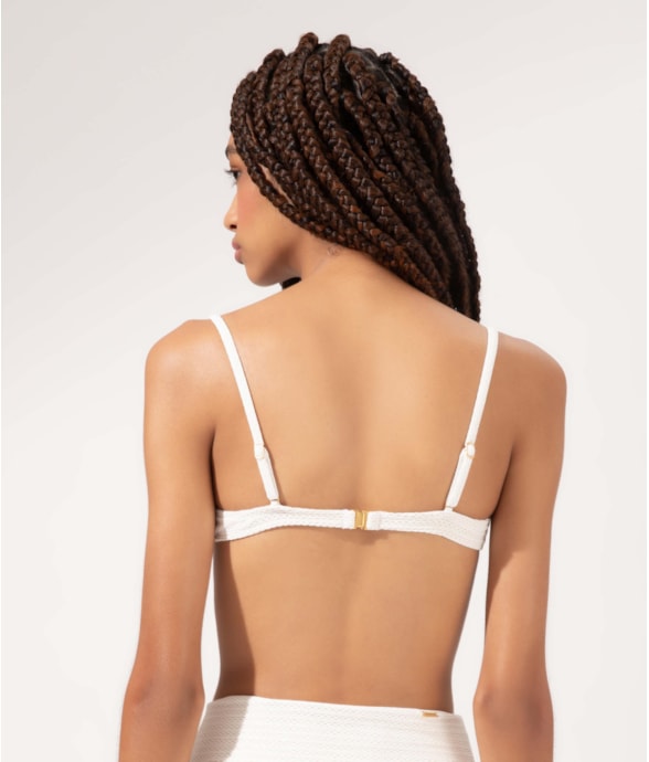 Top Meia Taça Reto Comfort Jacquard Ibiz Off White