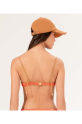Top Meia Taça Reto Comfort Texture Laranja