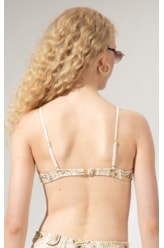 Top Meia Taça Reto Jacquard Brocado Natural