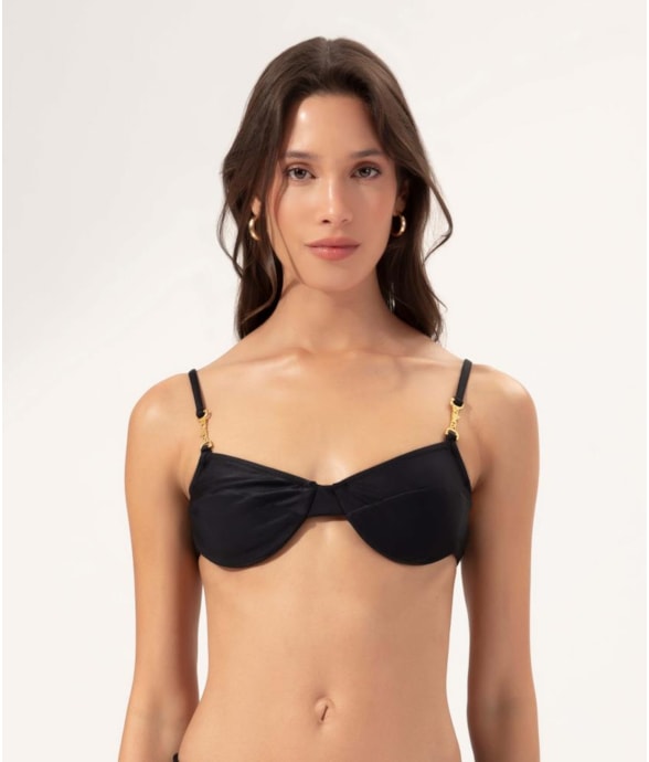 Top Meia Taça Retrô Comfort Amalfi Preto