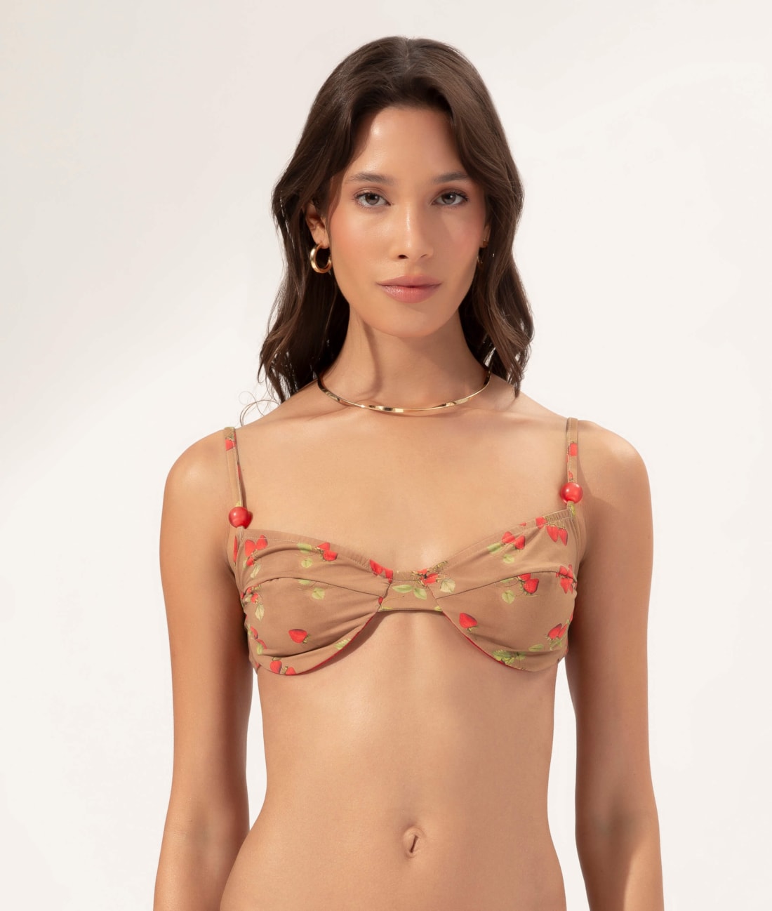 Top Meia Taça Retrô Comfort Berry Bronze
