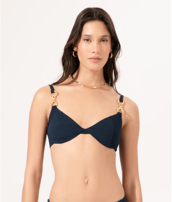 Top Meia Taça Retrô Comfort Bobby Dark Navy