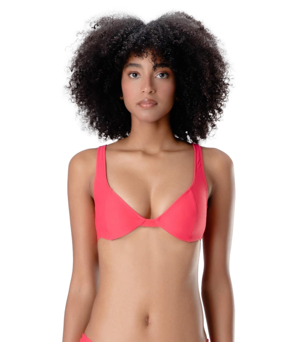Top Meia Taça Retrô Comfort Corais Magenta
