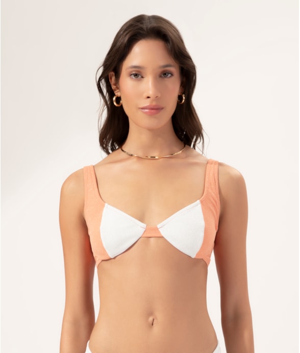 Top Meia Taça Retro Comfort Spritz Salmao