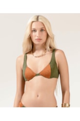 Top Meia Taça Retro Comfort Spritz Verde Militar