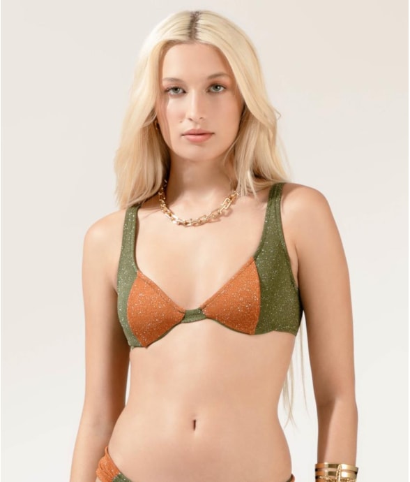 Top Meia Taça Retro Comfort Spritz Verde Militar