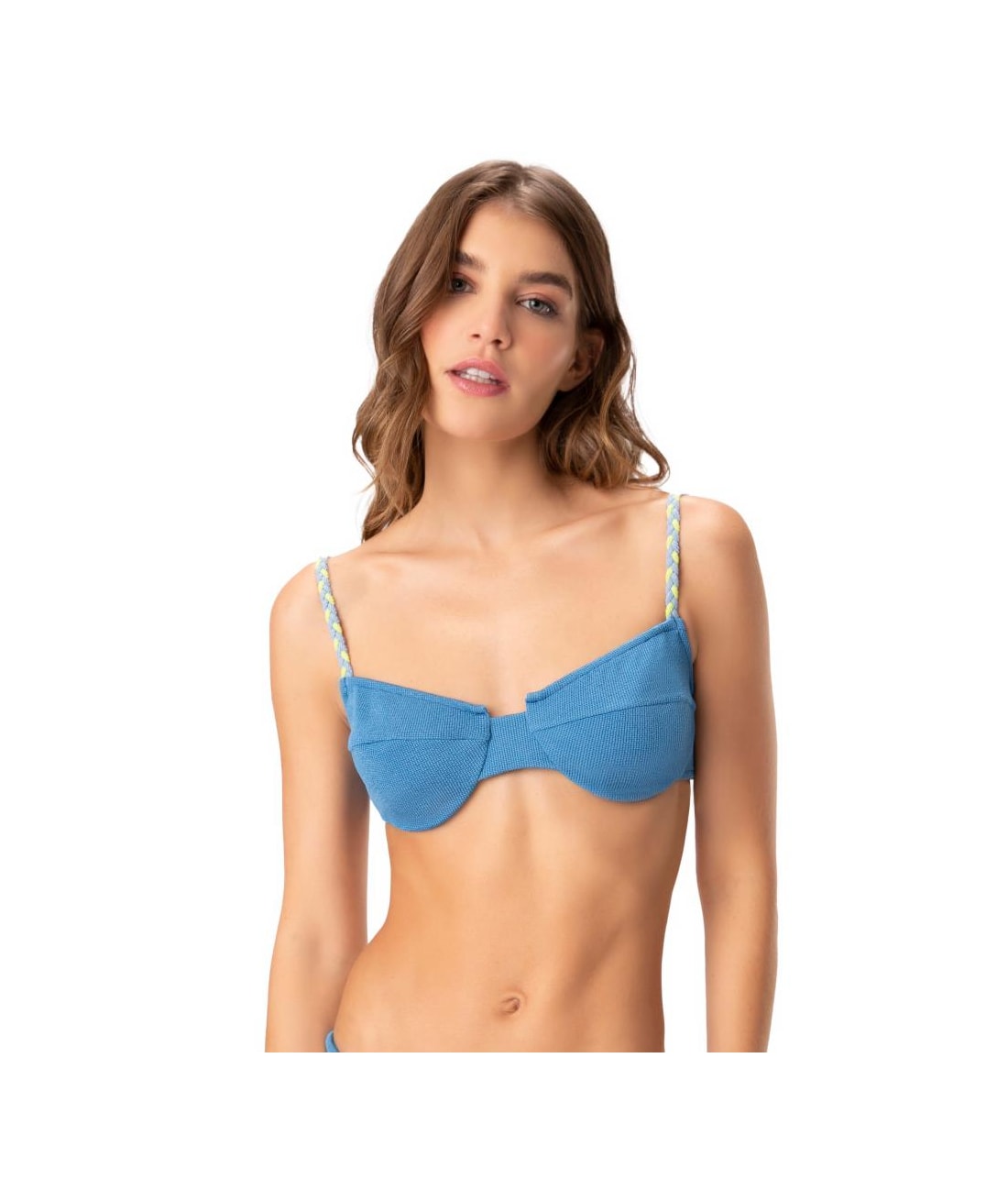 Top Meia Taça Retro Comfort Terere Azul Seco