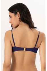 Top Meia Taça Retro Crepe Ocean Marinho