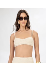 Top Meia Taça Retrô Crepe Shine Natural