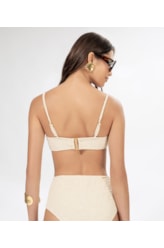 Top Meia Taça Retrô Crepe Shine Natural