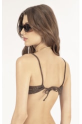 Top Meia Taça Retrô Jacquard Foliage Cafe