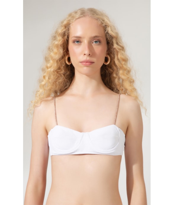 Top Meia Taça Retrô Sky Branco