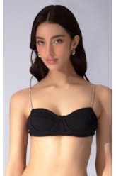 Top Meia Taça Retrô Sky Preto