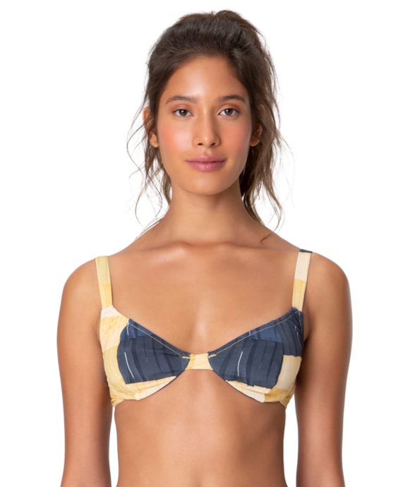 Top Meia Taça Silk Amarelo