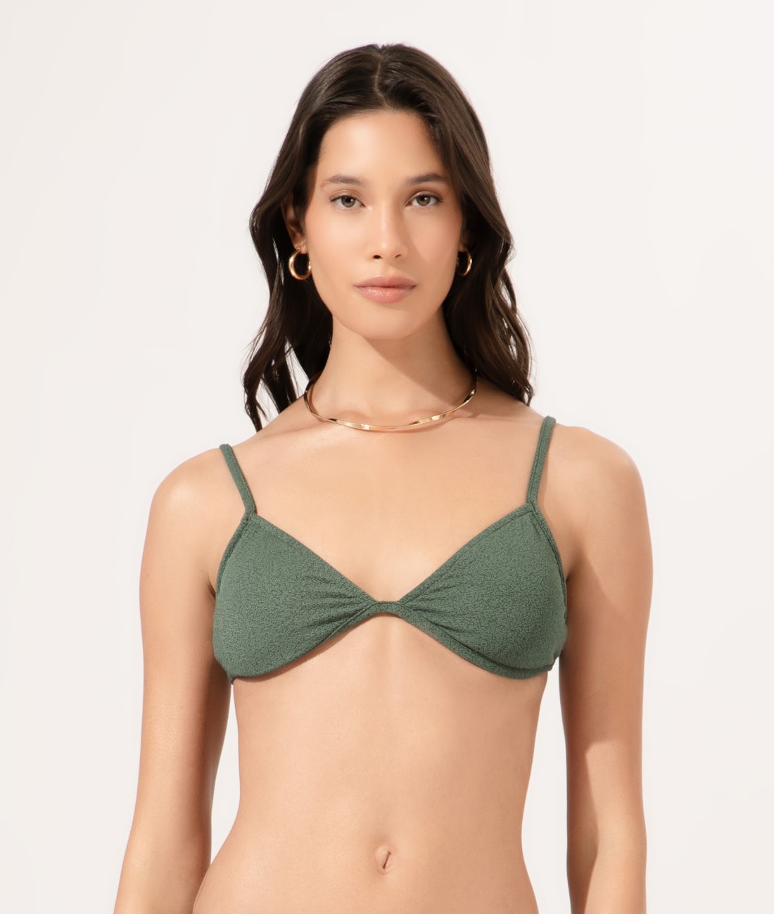 Top Meia Taça Tiras Bobby Verde Militar
