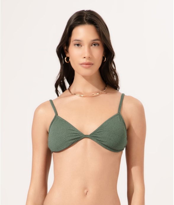 Top Meia Taça Tiras Bobby Verde Militar