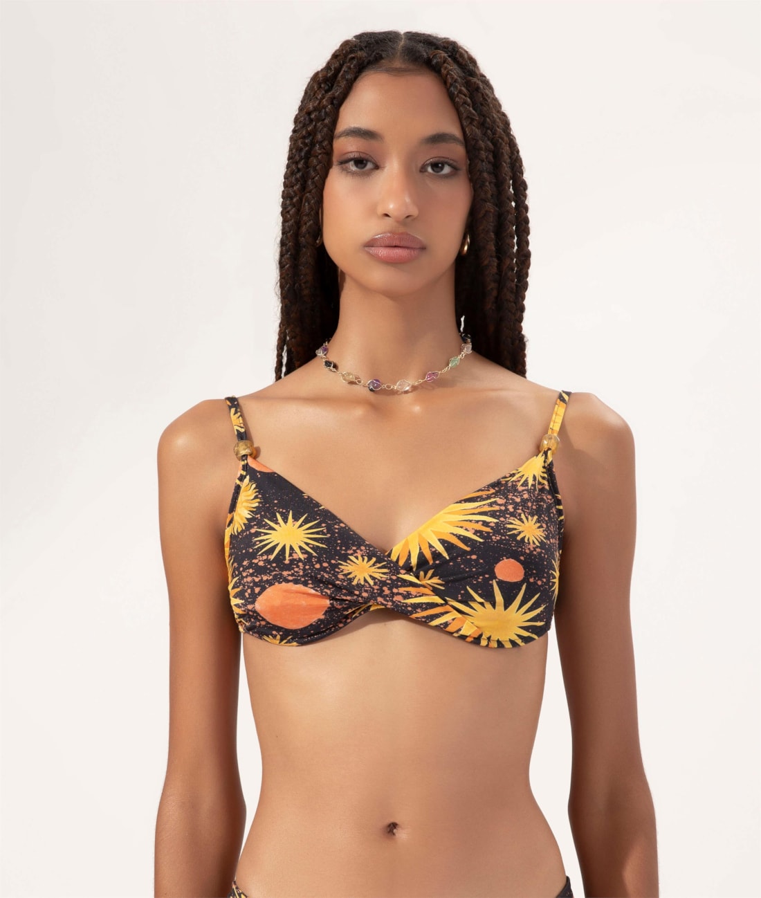 Top Meia Taça Transpassado Comfor Verano Preto