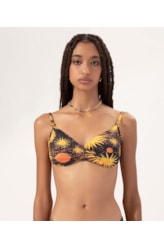 Top Meia Taça Transpassado Comfor Verano Preto