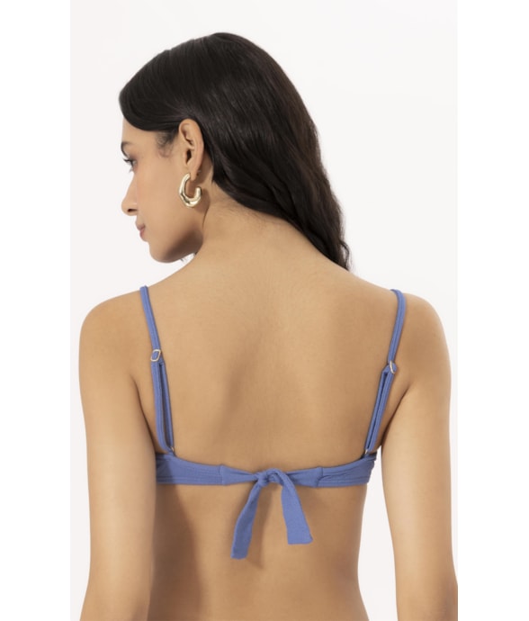 Top Meia Taça Transpassado Comfort Bobby Azul Pervante