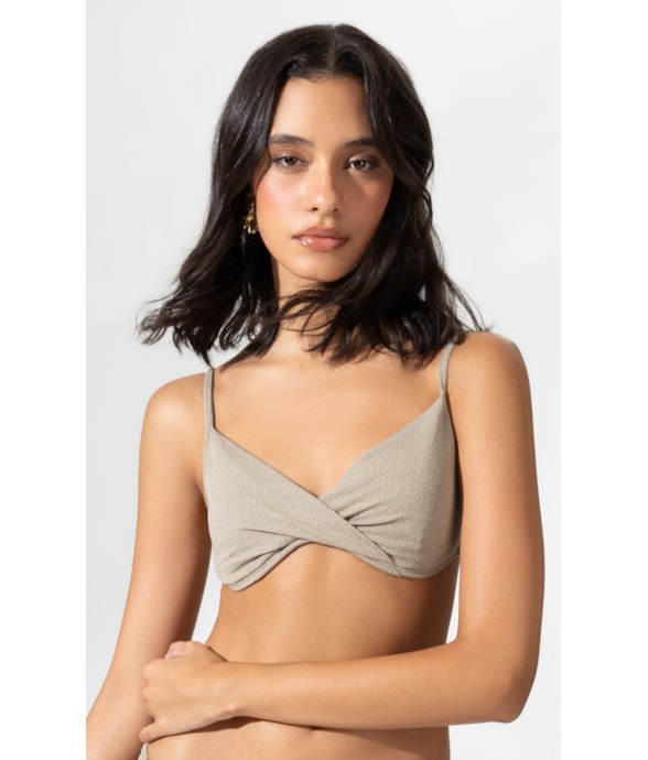 Top Meia Taça Transpassado Comfort Bobby Verde Oliva