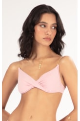 Top Meia Taça Transpassado Comfort Fluid Rosa