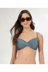 Top Meia Taça Transpassado Comfort Sunset Azul Bic