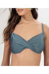 Top Meia Taça Transpassado Comfort Sunset Azul Bic