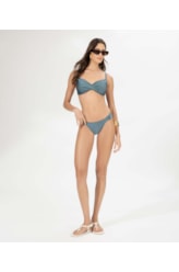 Top Meia Taça Transpassado Comfort Sunset Azul Bic