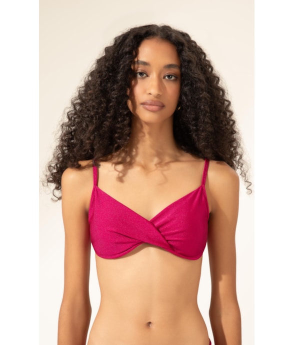 Top Meia Taça Transpassado Comfort Sunset Pink