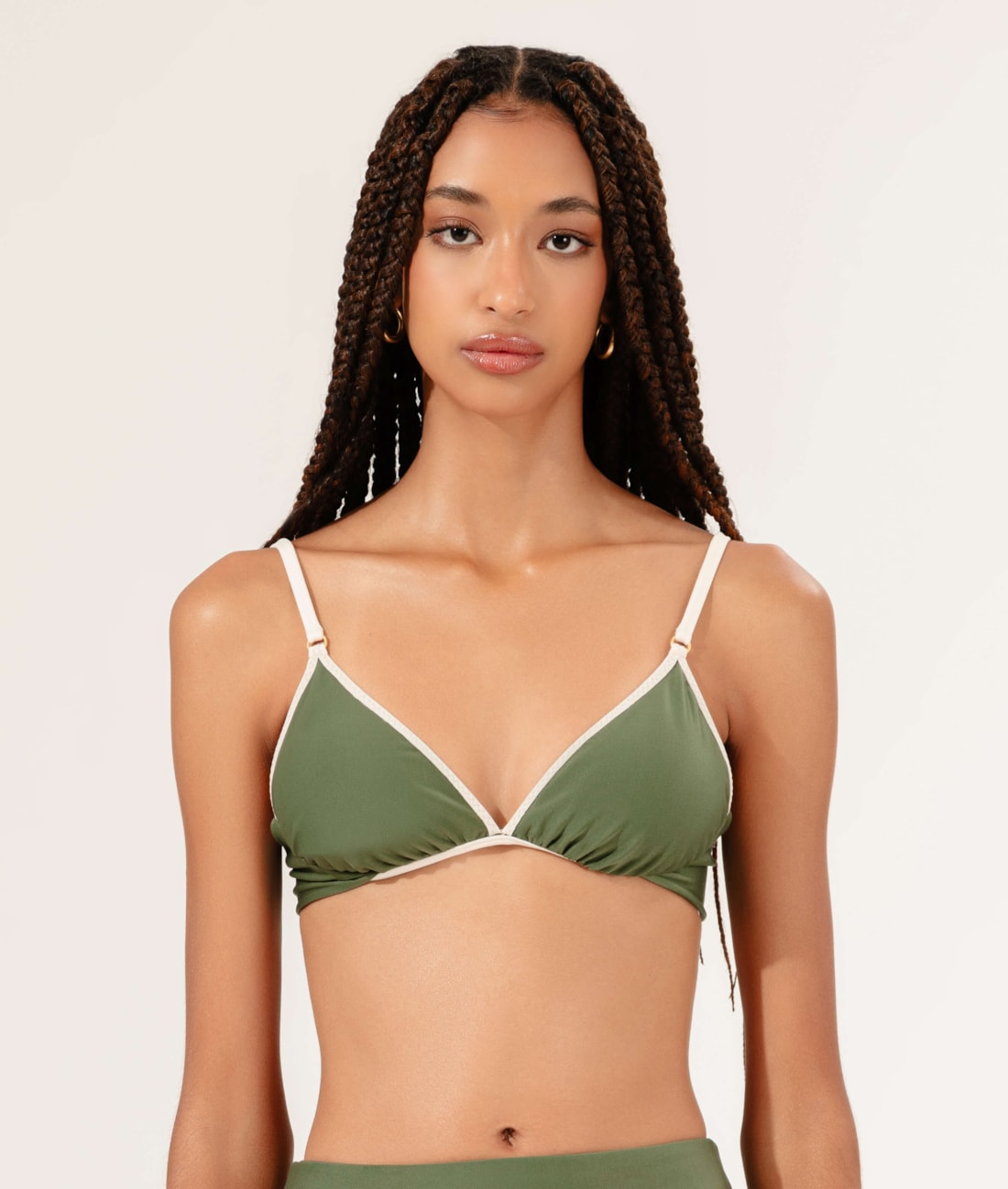 Top Meia Taça Viés Comfort Breeze Verde Militar