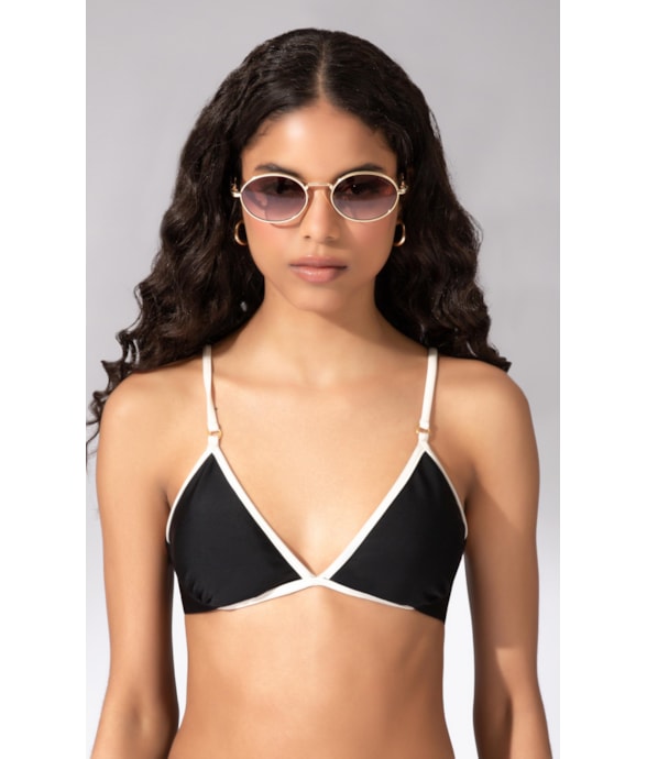 Top Meia Taça Viés Comfort Sportiva Preto