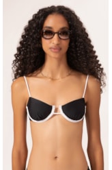Top Meia Taça Viés Duo Preto