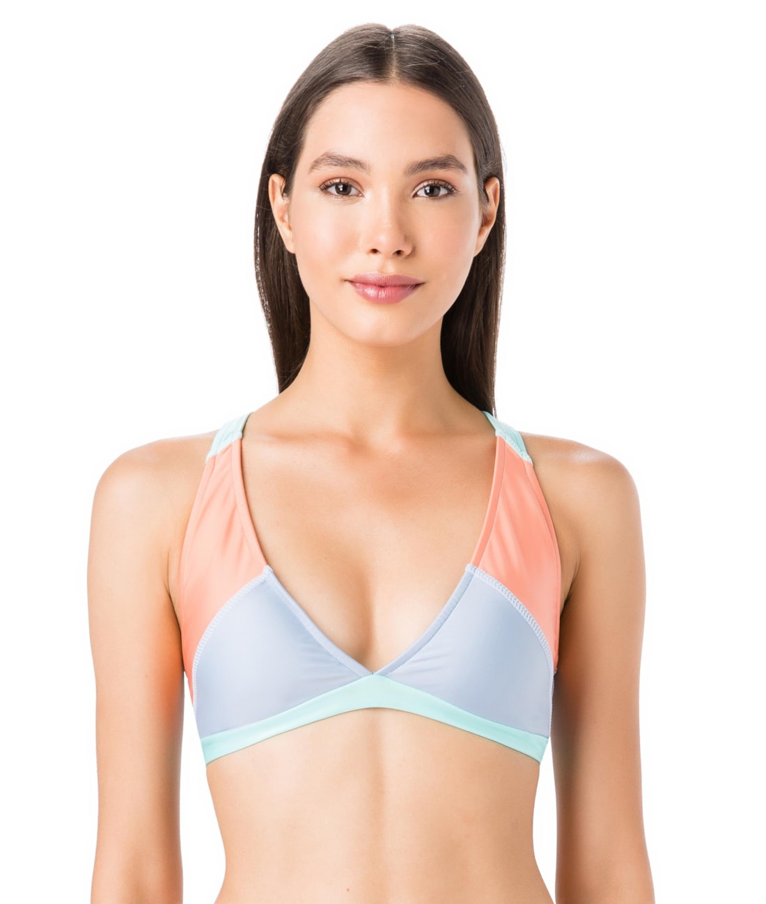 Top Nadador Liso Tricolor Azul Claro