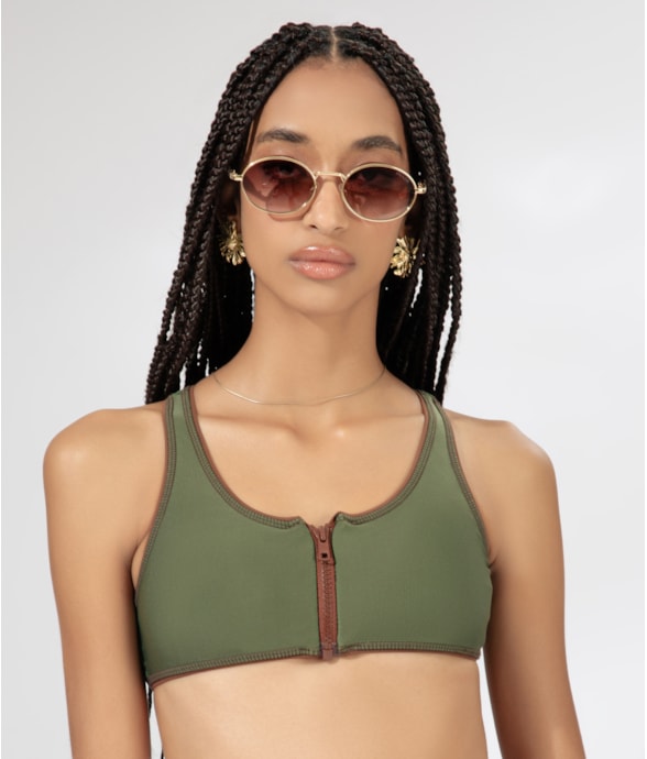 Top Nadador Venice Beach Verde Militar
