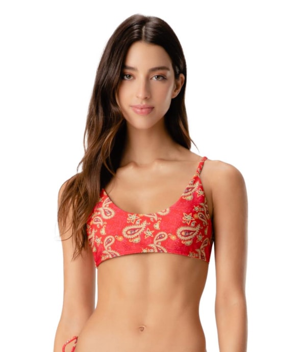 Top Regata Alças Cashmere Vermelho
