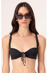 Top Regata Franzido Draping Preto