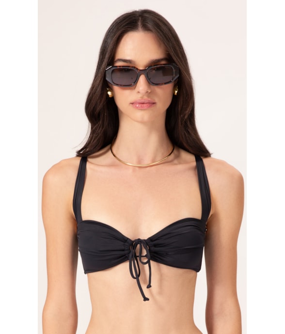 Top Regata Franzido Draping Preto