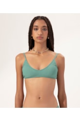 Top Regata Novo Viés Madras Verde Oliva