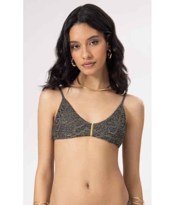 Top Regata Passador Rendado Lux Grafite